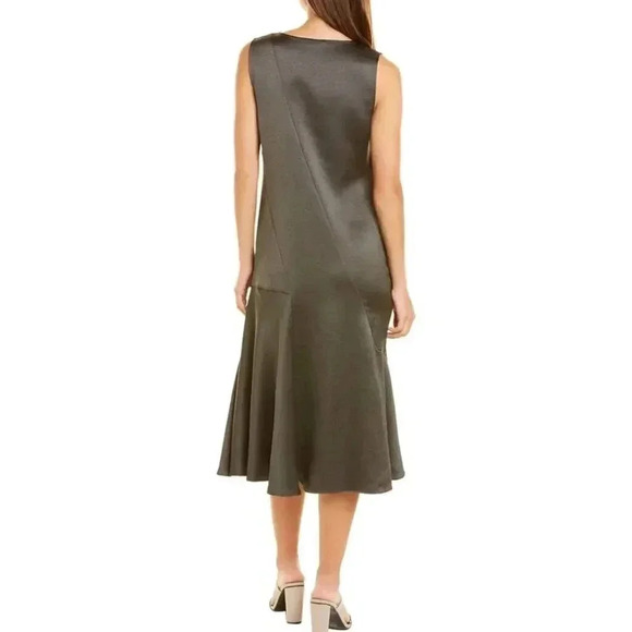 Club Monaco Olive Green Seamed Bias Dress - Picture 3 of 6